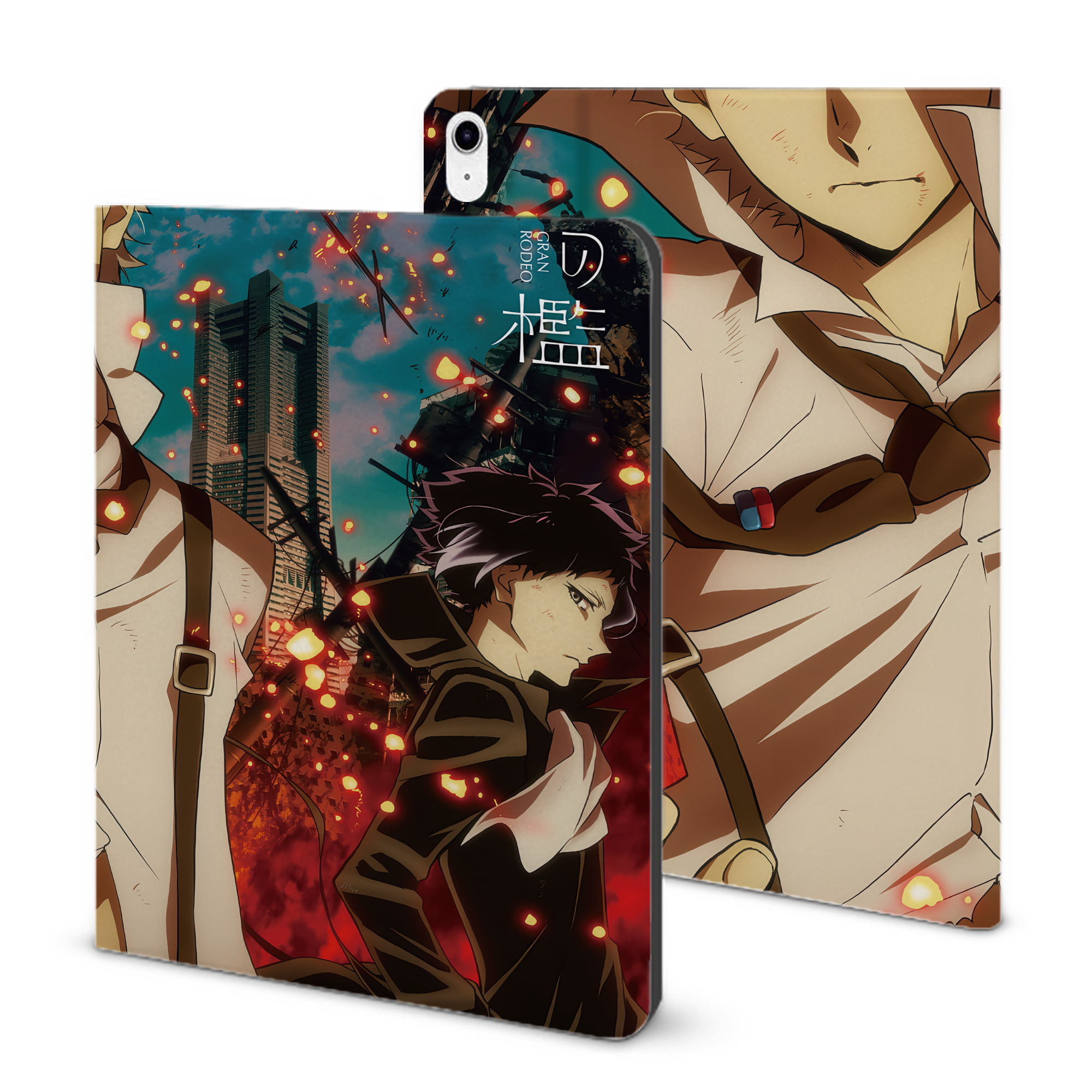（画像用） 文豪ストレイドッグス Bungo Stray Dogs IPad ケース ブック型 PUレザー TPU 耐衝撃 軽量 薄型 ペン収納なし 全面保護 IPad 各モデル対応